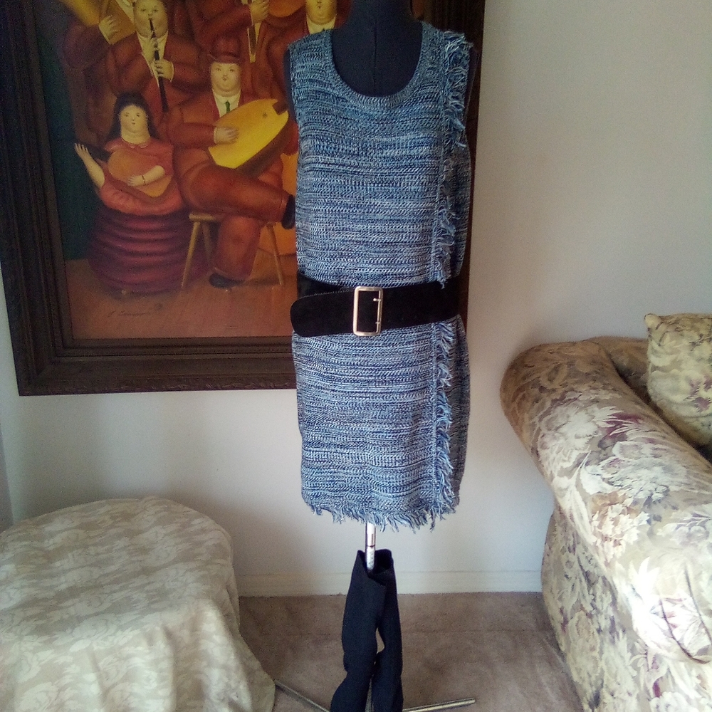 Anthropology Holding Horses Knit Fringe Sweater Dress